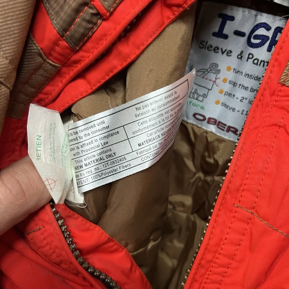 Vintage Obermeyer Kids Size 3‎ Ski Suit Brown Red Insulated Warm Snowboard Ski